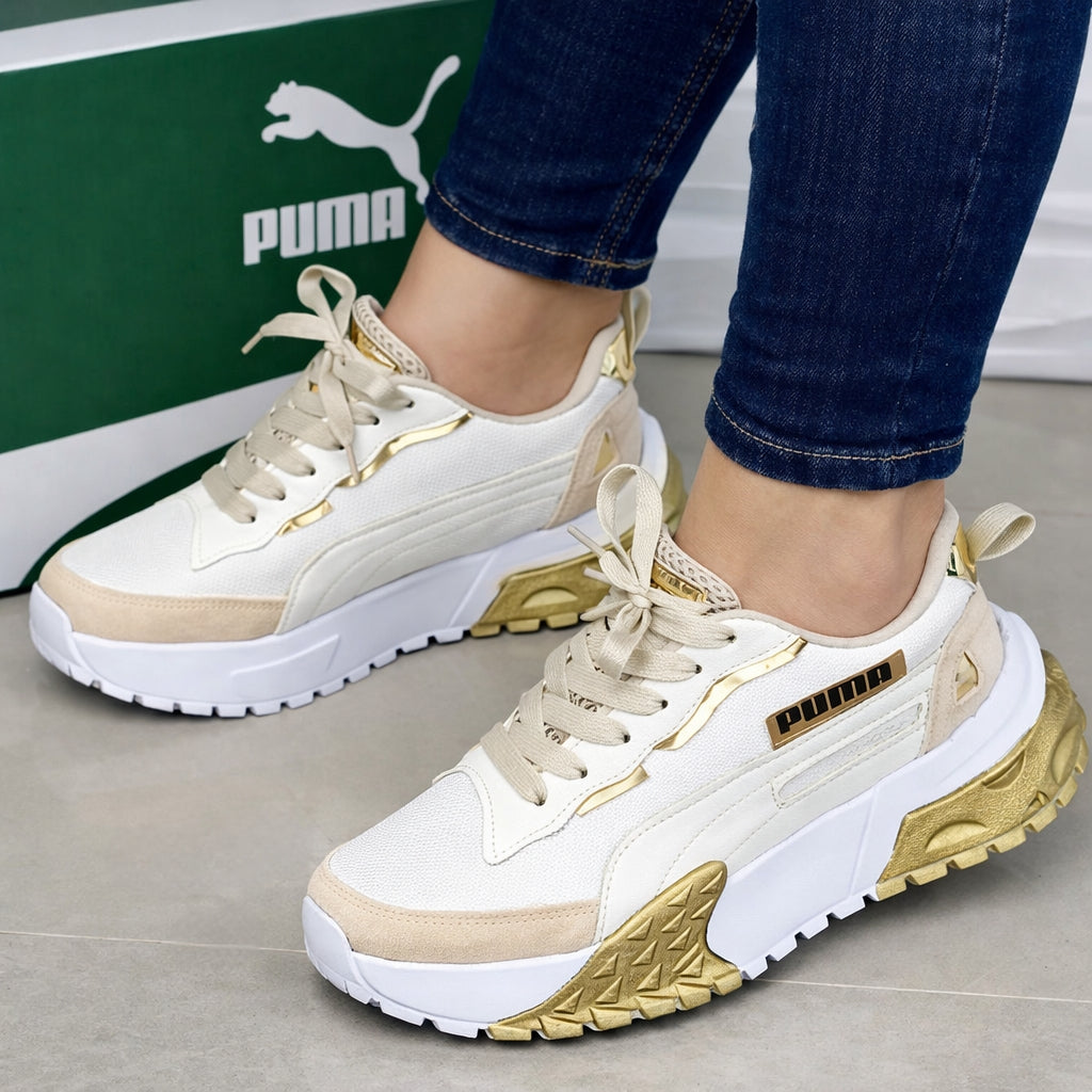 Puma Paris Dama – Tenis con Suela Semi Alta y Detalles Brillantes