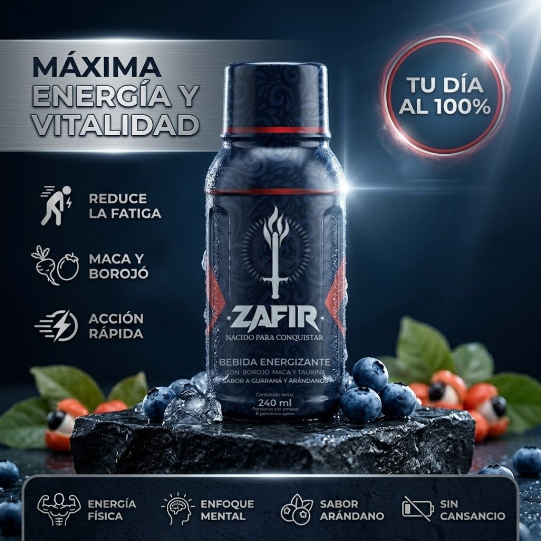 ZAFIR Bebida Energizante – Taurina, Cafeína y Vitaminas