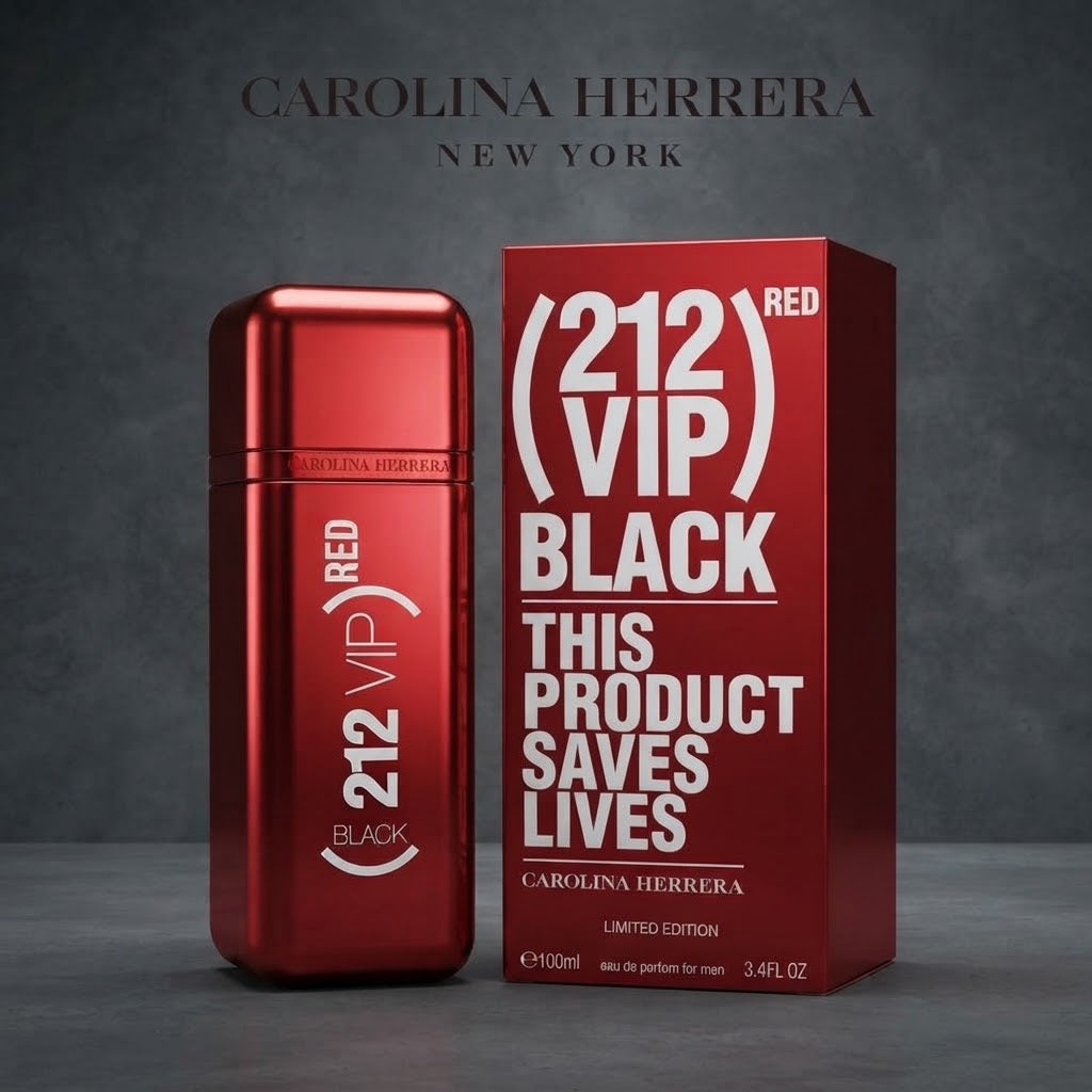 Carolina Herrera 212 VIP Red Black Hombre – Fragancia amaderada especiada 100 ml