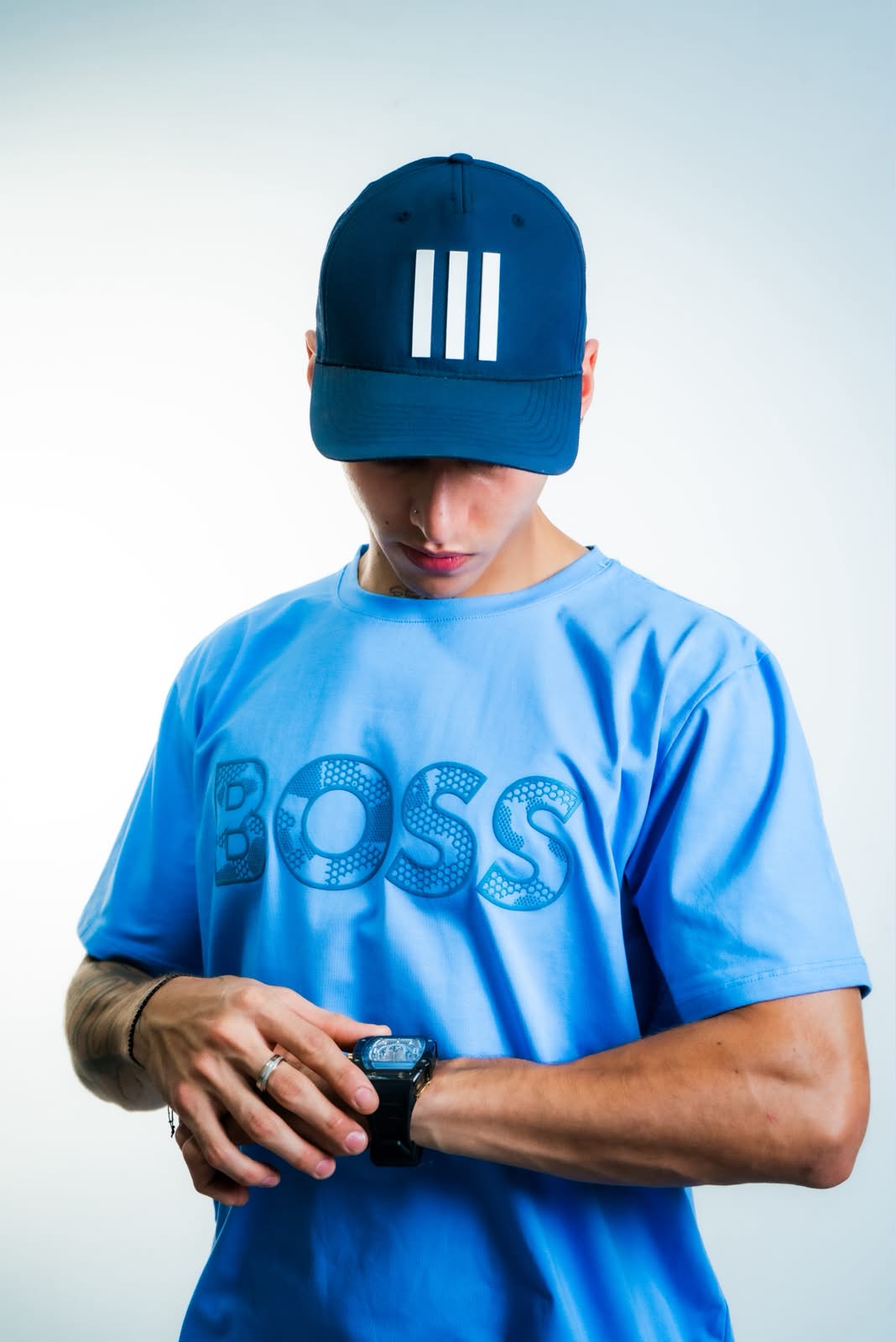 Camiseta BOSS1 masculina en seda fría