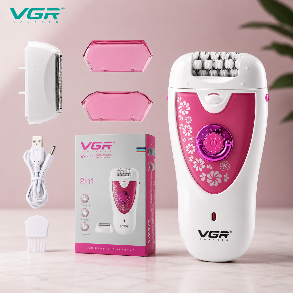 Depiladora Eléctrica Portátil para Mujer – Cabezal Lavable, Compacta