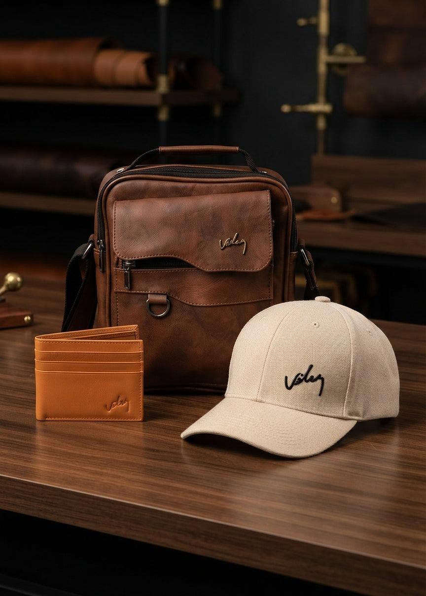 Trío Vélez Carriel Argolla + Billetera + Gorra – Set Hombre