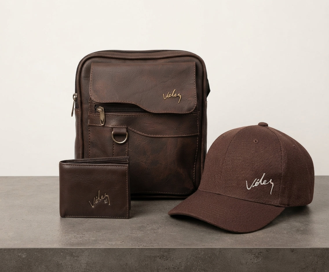 Trío Vélez Carriel Argolla + Billetera + Gorra – Set Hombre