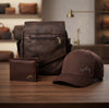 Trío Vélez Carriel + Billetera + Gorra – Set Hombre Cuero