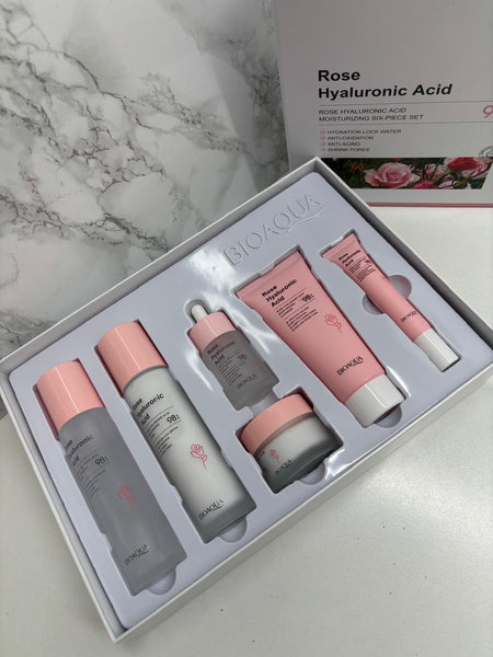 Set Bioaqua Rosas Hyaluronic 6 Piezas - Kit Facial con Rosa y Ácido Hialurónico | Creativita
