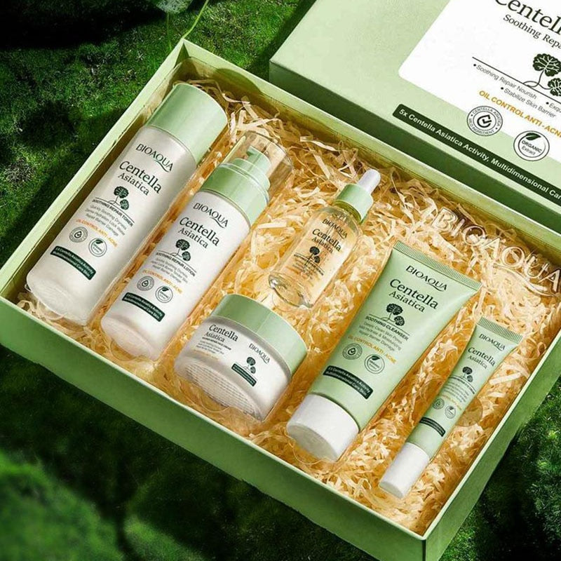 Set Bioaqua Centella Asiática 6 Piezas - Kit Facial Calmante y Reparador | Creativita