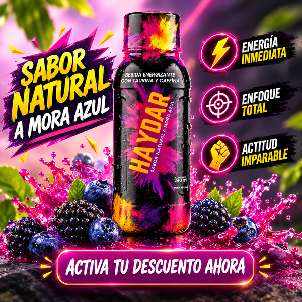 HAYDAR Bebida Energizante – Taurina, Cafeína y Vitaminas