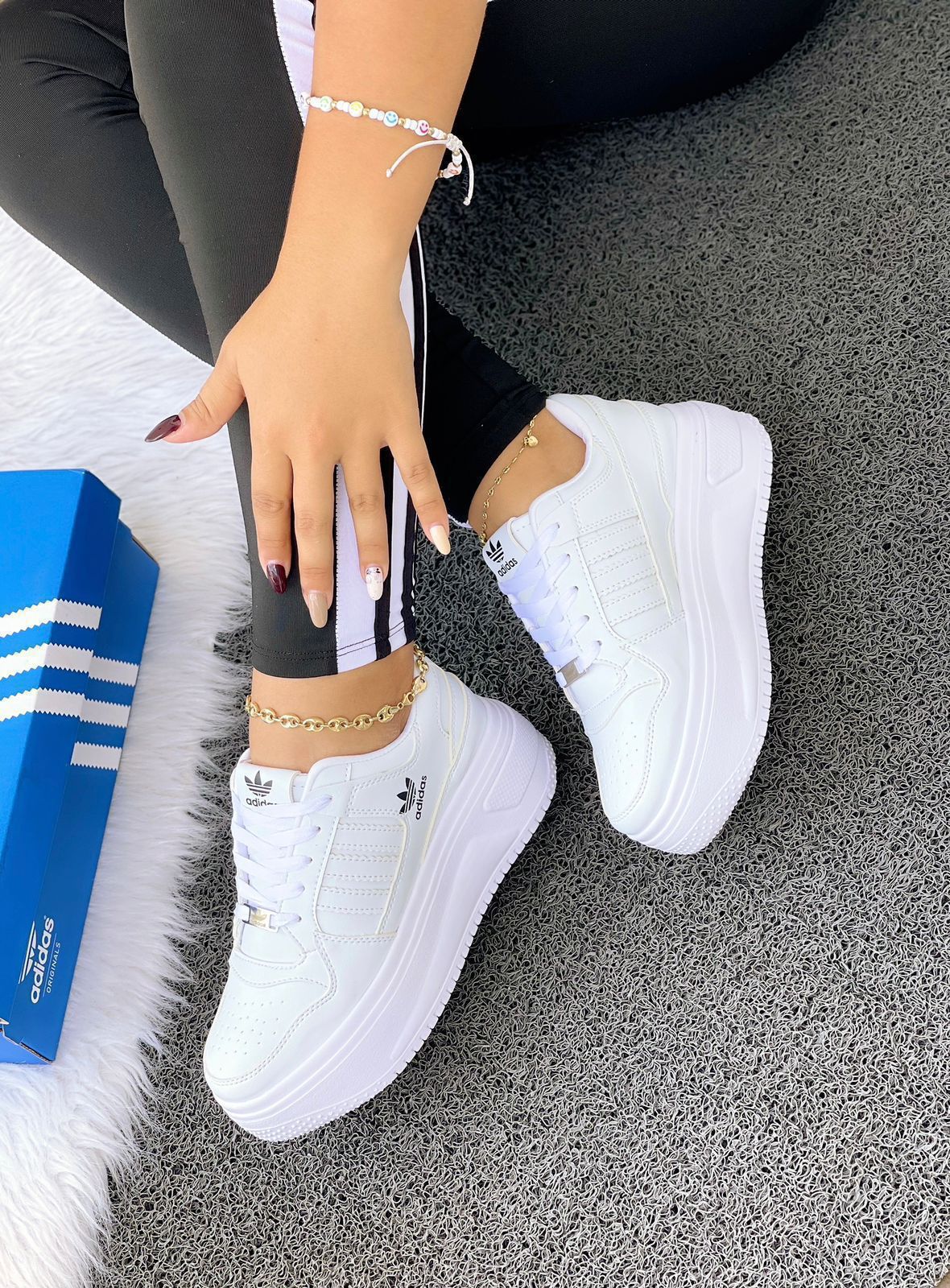 Adidas Diamond Dama – Tenis Cuero Vegano Suela Vulcanizada