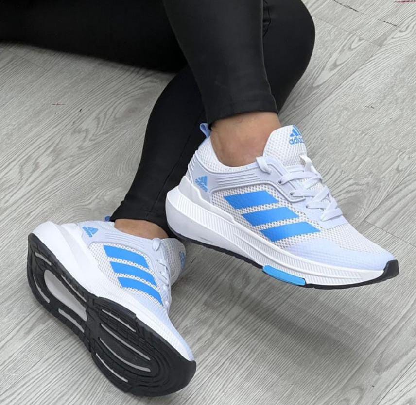Tenis Adidas Dama Casual – Tela Resistente Suela Goma Azul y Rosado